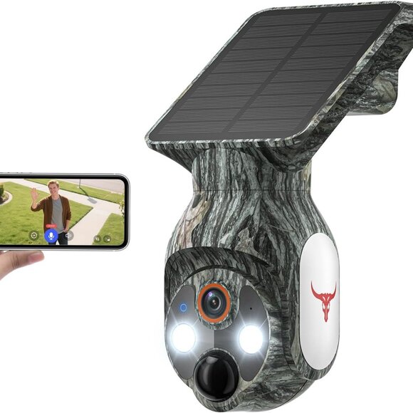 1080P Solar Security Cameras Wireless Outdoor, 360° View Pan/Tilt 2.4Ghz WiFi - Picture 1 of 7